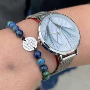 Brățara bile semipretioase și bănuț 12 mm