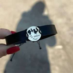 Brățara Banut 15 mm pe piele neagra 1 cm