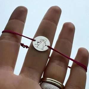 Brățara îndrăgostiți cu inima n mâna  Bănuț 12 mm