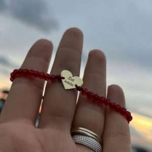 Brățara cristale și inima 12 mm
