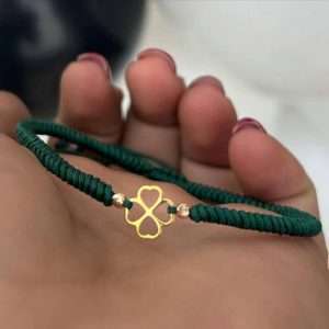 Brățara împletitura snake knot , Trifoi cu 4 foi  și 4 bilute