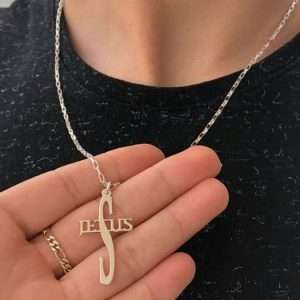 Lanț barbati cruce “Jesus”