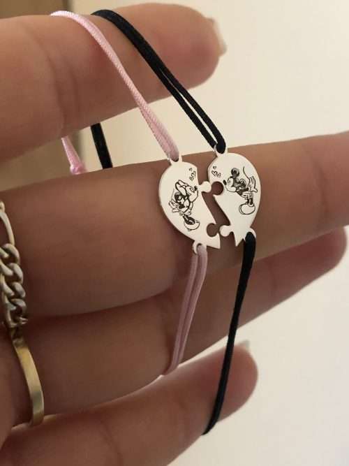 Set brățări inimă “ Mickey&Minnie”